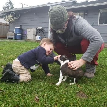 Hedy playing with Sagan